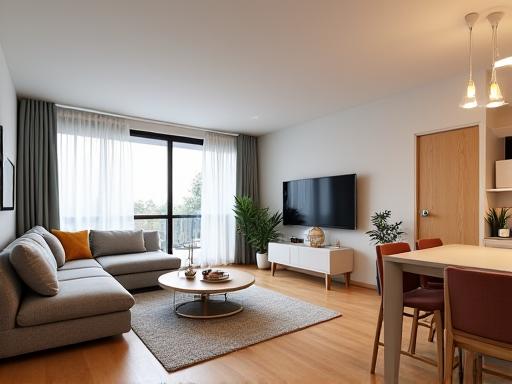 Interaktiver virtueller 360-Grad-Rundgang in einem modernen Apartment